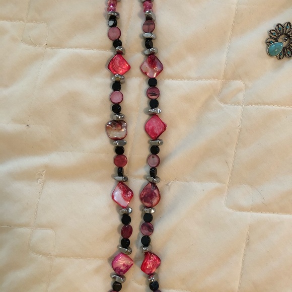 HAND MADE ONE OF A KIND NECKLACE AND HAT BAND 24” - Picture 2 of 6